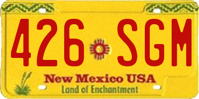 NM license plate 426SGM