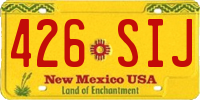 NM license plate 426SIJ