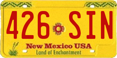 NM license plate 426SIN