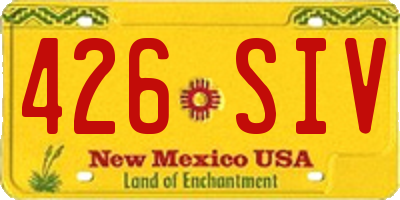 NM license plate 426SIV