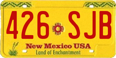 NM license plate 426SJB