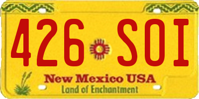NM license plate 426SOI