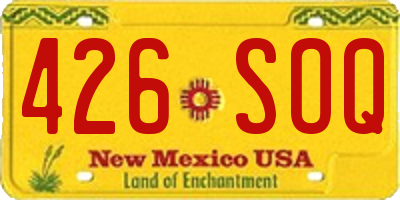 NM license plate 426SOQ