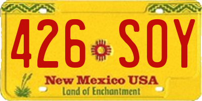 NM license plate 426SOY