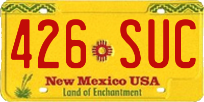 NM license plate 426SUC