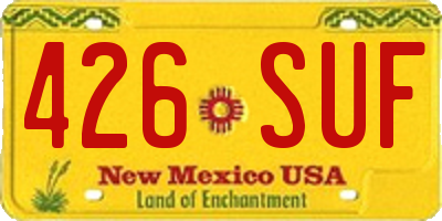 NM license plate 426SUF