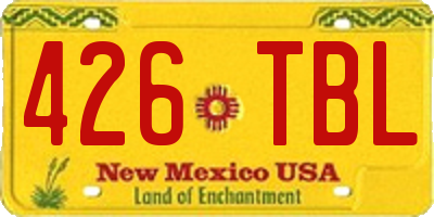 NM license plate 426TBL
