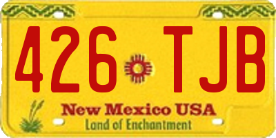 NM license plate 426TJB
