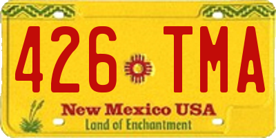 NM license plate 426TMA