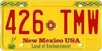 NM license plate 426TMW