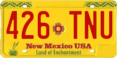 NM license plate 426TNU