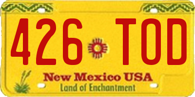 NM license plate 426TOD