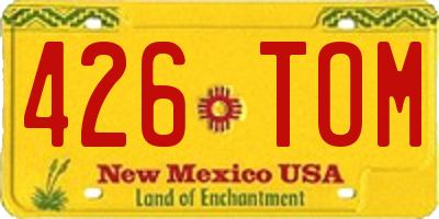 NM license plate 426TOM