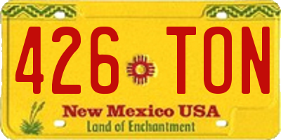 NM license plate 426TON