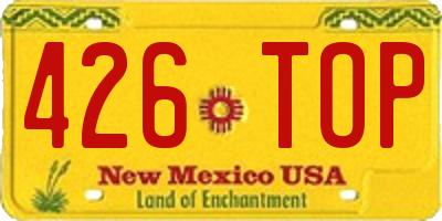 NM license plate 426TOP