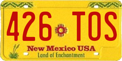NM license plate 426TOS