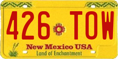 NM license plate 426TOW