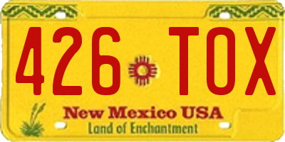 NM license plate 426TOX