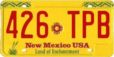 NM license plate 426TPB