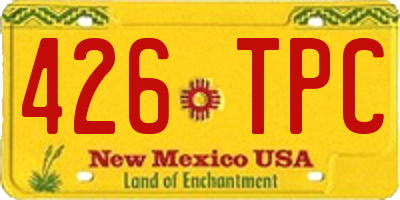NM license plate 426TPC