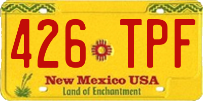 NM license plate 426TPF