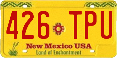 NM license plate 426TPU