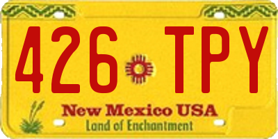 NM license plate 426TPY
