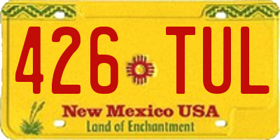 NM license plate 426TUL
