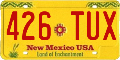 NM license plate 426TUX