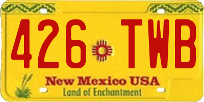 NM license plate 426TWB