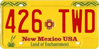 NM license plate 426TWD