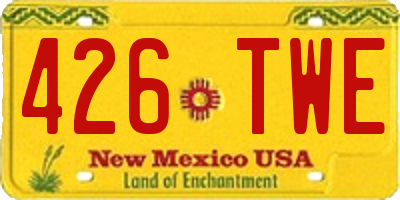 NM license plate 426TWE