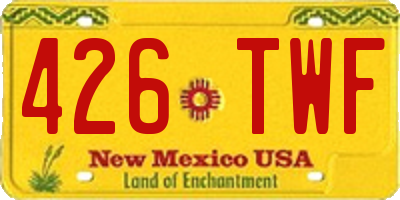 NM license plate 426TWF
