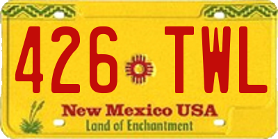 NM license plate 426TWL
