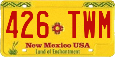 NM license plate 426TWM