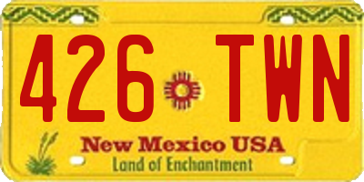 NM license plate 426TWN