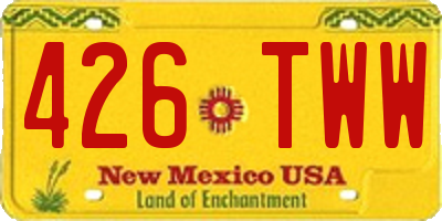 NM license plate 426TWW