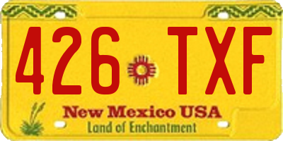NM license plate 426TXF
