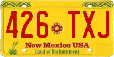 NM license plate 426TXJ