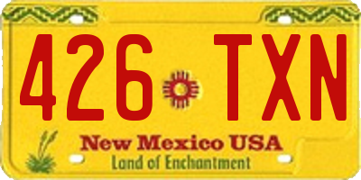 NM license plate 426TXN