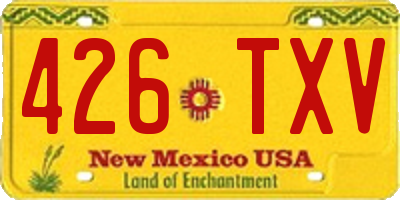 NM license plate 426TXV