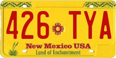 NM license plate 426TYA