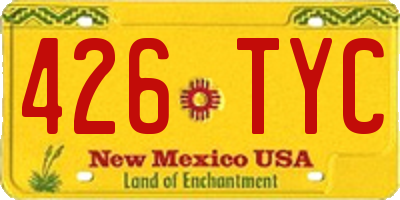 NM license plate 426TYC