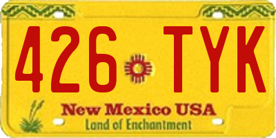NM license plate 426TYK