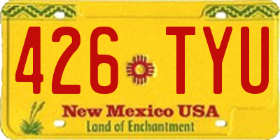 NM license plate 426TYU