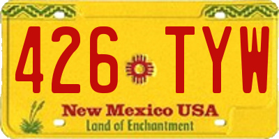 NM license plate 426TYW