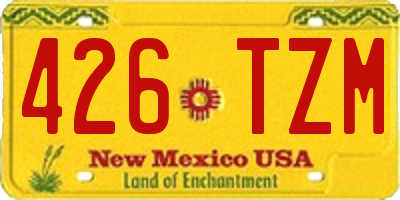 NM license plate 426TZM