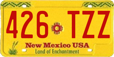 NM license plate 426TZZ