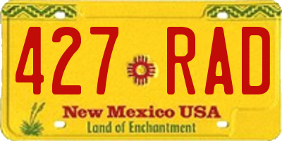 NM license plate 427RAD