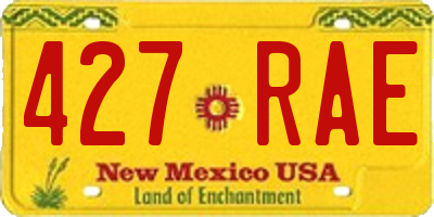 NM license plate 427RAE